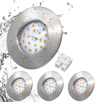 HiBay LED Einbaustrahler 5W IP44 Ultra Flach – Bild 45 #Nickel Gebürstet #Warmweiß 3000K #4er Set