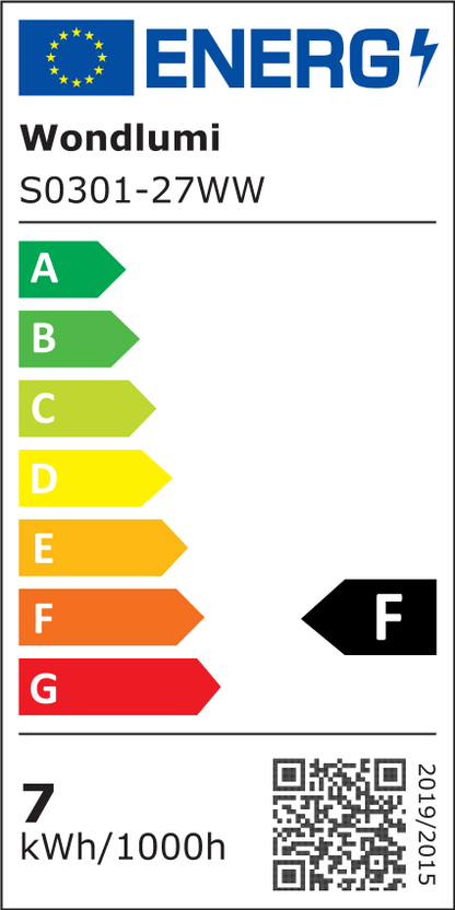 EU Energy Label - EPREL 1564367 #Warmweiß 2700K #Dimmbar