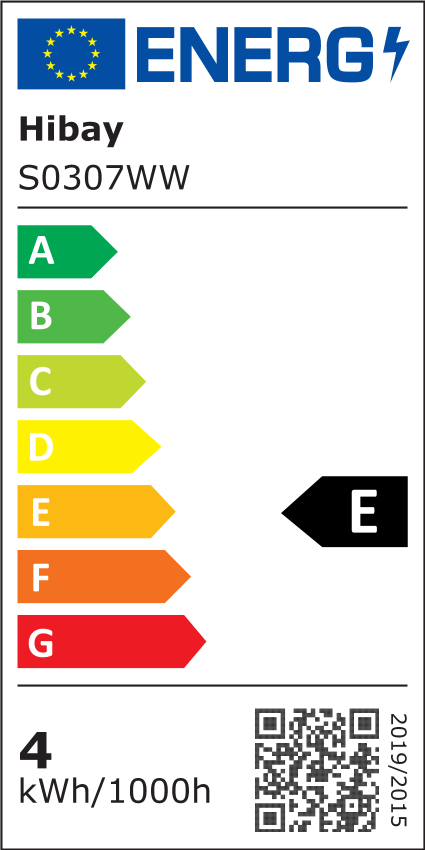EU Energy Label - EPREL 1328156 #Warmweiß 3000K