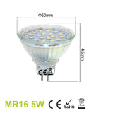 LED-Leuchtmittel GU5,3 / MR16, 5W = 45W, 450LM, Warmweiß/Neutralweiß, 6 Stück