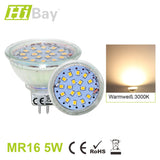 LED-Leuchtmittel GU5,3 / MR16, 5W = 45W, 450LM, Warmweiß/Neutralweiß, 6 Stück