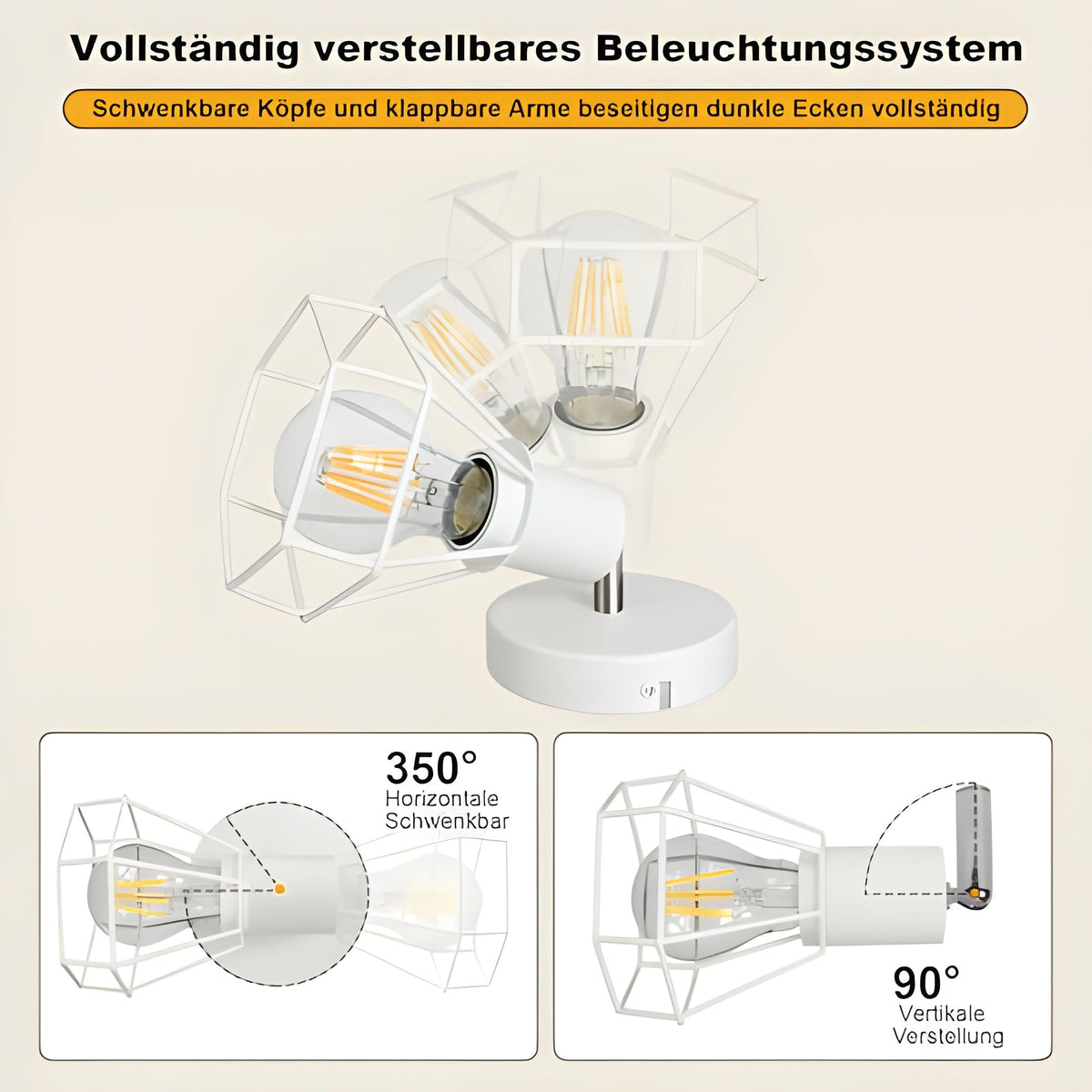 HiBay Diamant Weiß 1 Flammig – Bild 2 #Weiß Matt #1 Flammig