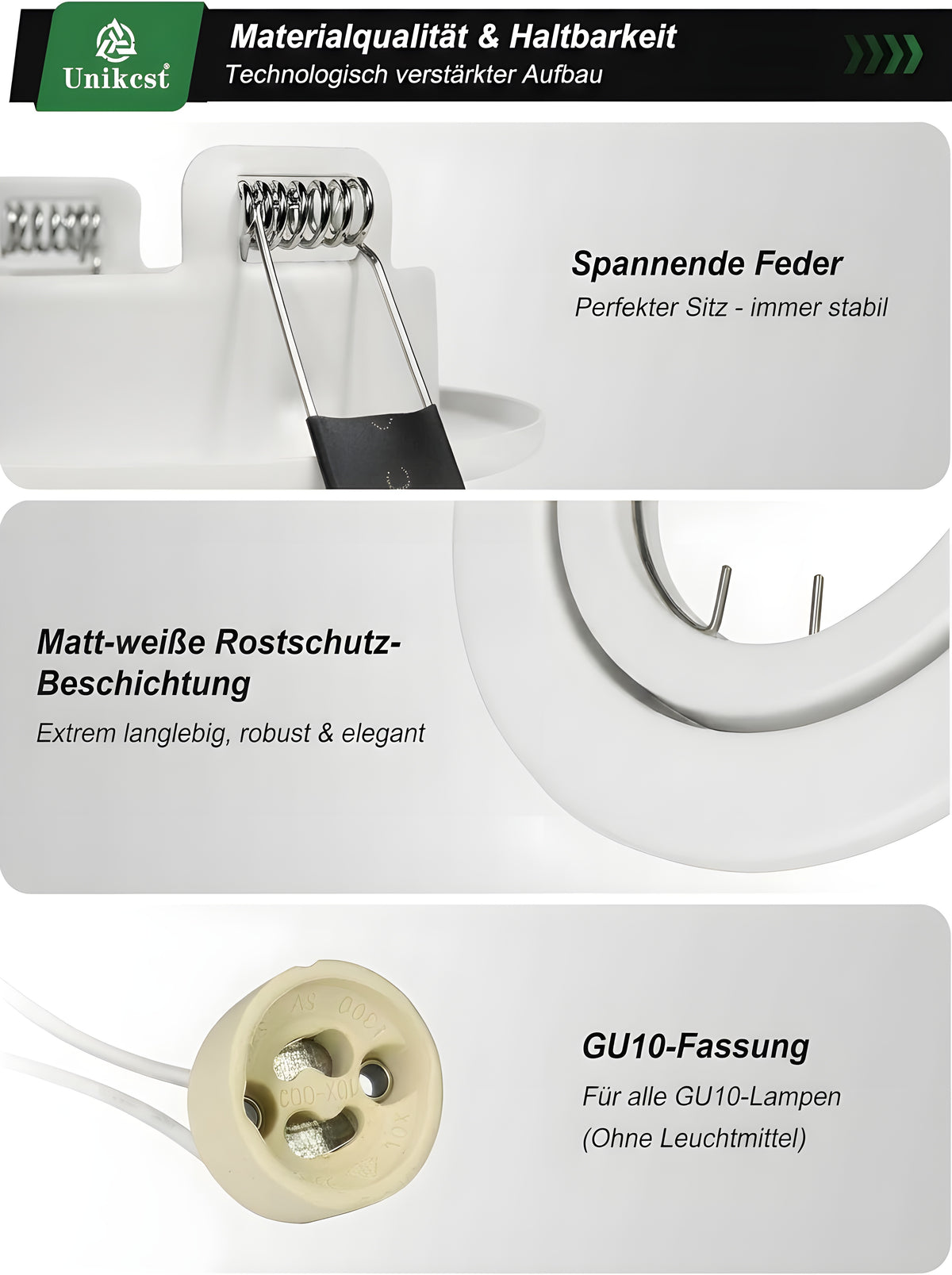GU10 Einbaurahmen Schwenkbar – Bild 33 #Mattweiß