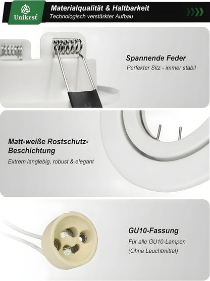 GU10 Einbaurahmen Schwenkbar – Bild 33 #Mattweiß
