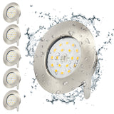 6er Set LED Bad Einbaustrahler | Ultra Flach 5W 3000K/4500K |  Deckenstrahler IP44 500lm