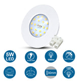 5W LED Deckenstrahler, IP44 Einbaustrahler Badezimmer, Warmweiß / Neutralweiß, 230V 4er-Set