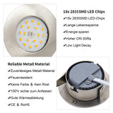 6er Set LED Bad Einbaustrahler | Ultra Flach 5W 3000K/4500K |  Deckenstrahler IP44 500lm