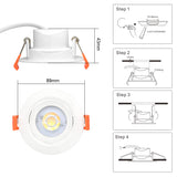 4er SET LED Einbaustrahler | Schwenkbar | Rund Weiss 230V | Loch 75-85mm