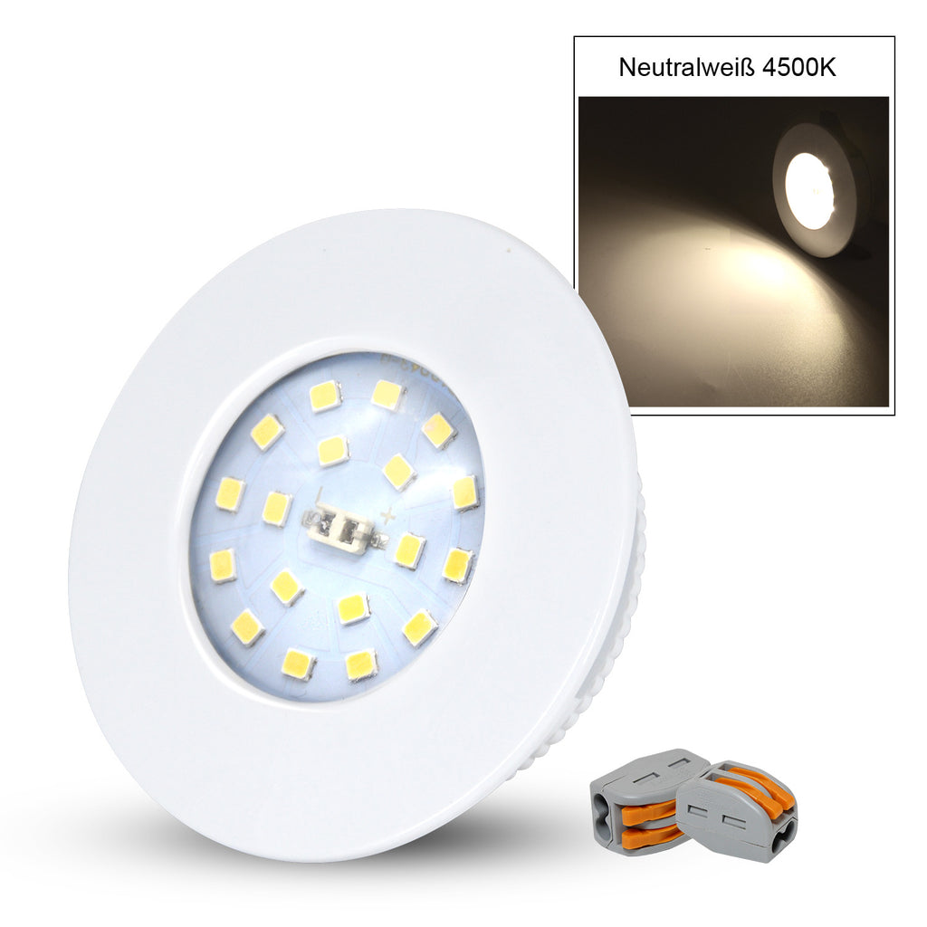 HiBay-LED 5W – Bad IP44 / 6 led Einbaustrahler, 500lm, Warmweiß Neutralweiß, 230V,
