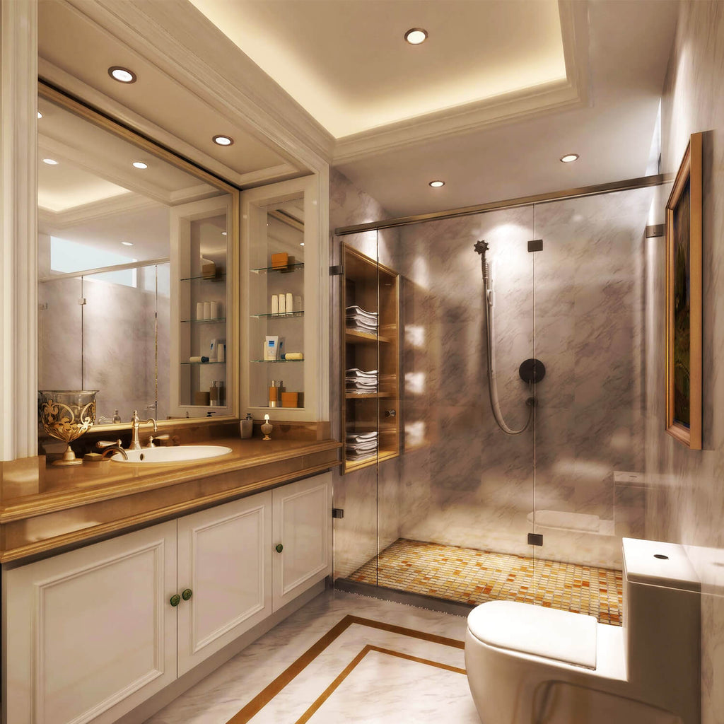 6er set led bad einbaustrahler | ultra flach 5w 3000k/4500k