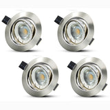 4er SET LED-Einbaustrahler | 230V 6W | DIMMBAR | ohne Trafo | 28mm flach | Rund