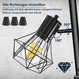 LED Stehlampe Dimmbar,Industrial Rustikale Stehleuchte 3 Flammig Schwarz Standlampe mit 3x8W 800LM E27 Lampe Leselampe für Wohnzimmer,Schlafzimmer,Büro