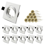 10X Einbaurahmen | für GU10 LED Strahler  | Eckig, weiß, schwenkbar | Loch-68-80mm