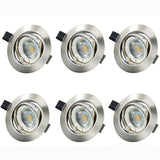 6 Stück Dimmbar LED Einbaustrahler | 6W 500lm | extra flach 28mm | 230V