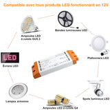 LED-Trafo 36W DC 12V 3A, Nicht dimmbar LED Transformator, LED Treiber Netzteil