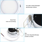 LED Einbaulampe 3.5W weiß schwenkbar 230V Deckenleuchte 4/8/12er-Set,