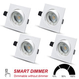 LED Einbaustrahler, Dimmbar Schwenkbar Einbauleuchten, Weiß 6W led Modul, 230V 4er-set