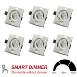 6X Ultra flach LED Einbauleuchten | dimmbar | 6W | 230V | Einbaustrahler