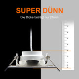 6 Stück Dimmbar LED Einbaustrahler | 6W 500lm | extra flach 28mm | 230V