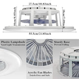 LED-Deckenventilator mit Licht | Dimmbar Mit Fernbedienung | Weiß | 32W 230V, 2700K - 5000K