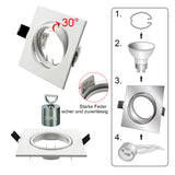 10er SET LED Einbaustrahler |  Eckig Einbauleuchte 230V | Weiß ultra flach 5W inkl. GU10