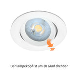 4er SET LED Einbaustrahler | Schwenkbar | Rund Weiss 230V | Loch 75-85mm