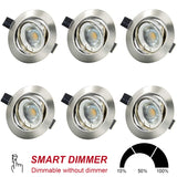 6 Stück Dimmbar LED Einbaustrahler | 6W 500lm | extra flach 28mm | 230V