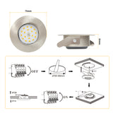 6er Set LED Bad Einbaustrahler | Ultra Flach 5W 3000K/4500K |  Deckenstrahler IP44 500lm