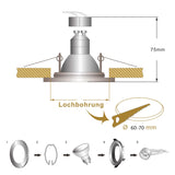 4 LED Einbaustrahler | 230V Bad IP44 Einbauleuchten | Deckenspots Lampe SET