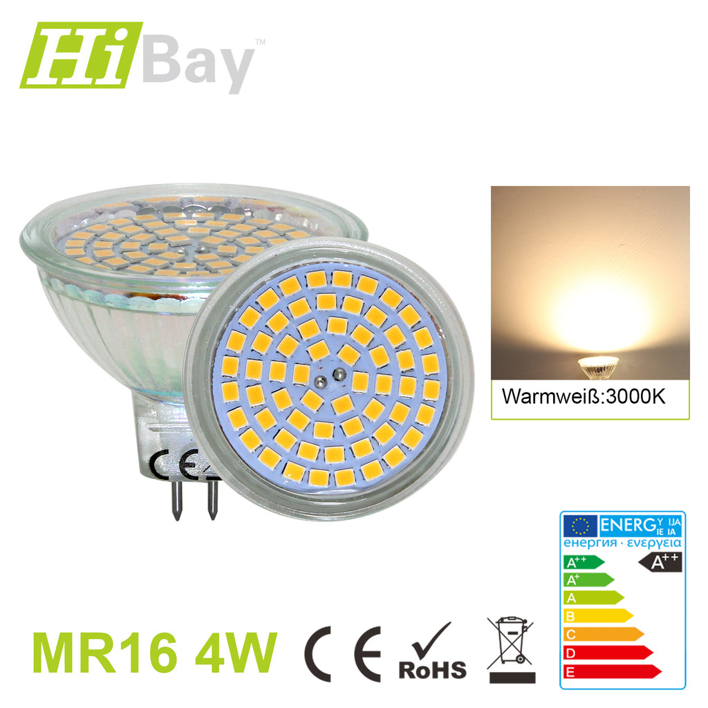 HiBay LED Lampe 12V AC/DC GU5,3 Leuchtmittel 4W LED Strahler 400